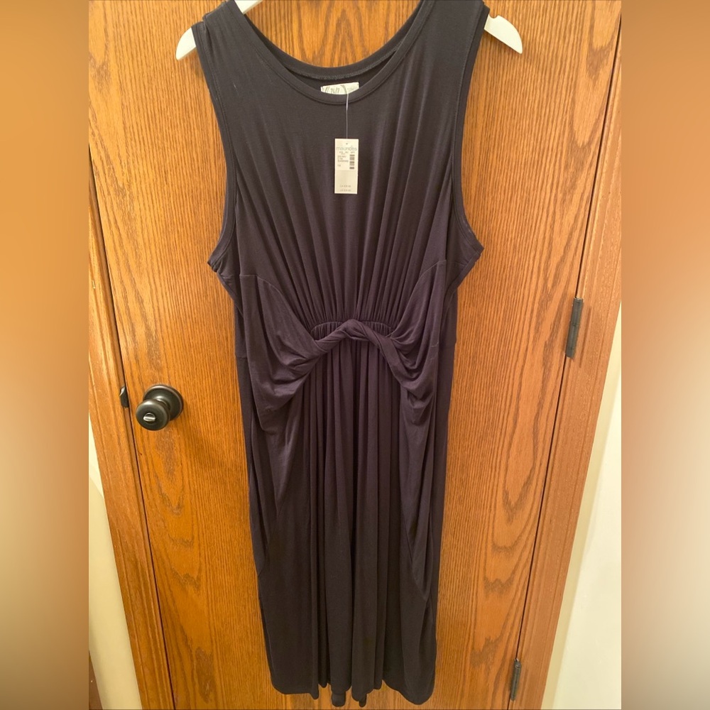Maurices Black Ruched Wrap Midi Dress